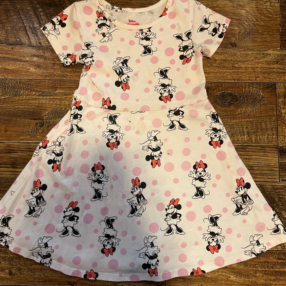 Charming Kids Dress with Minnie Mouse Print